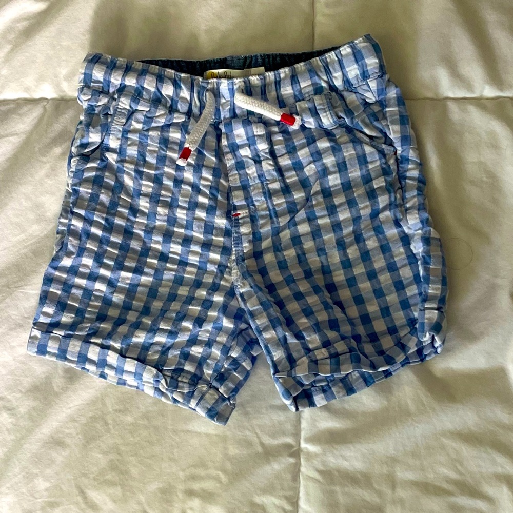 Mini Boden Check Woven Shorts